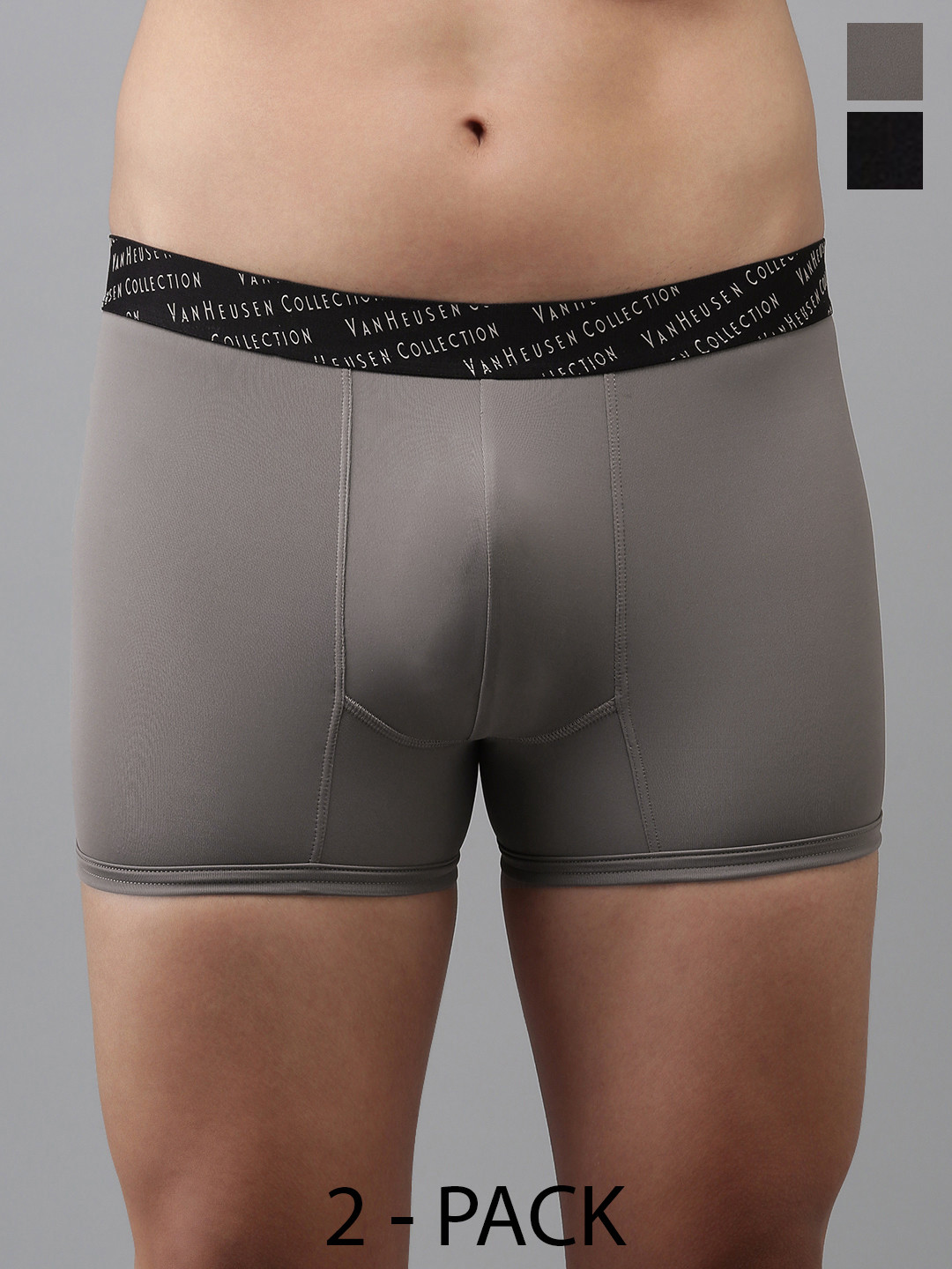 

Van Heusen Pack Of 2 Mid Rise Trunks, Charcoal