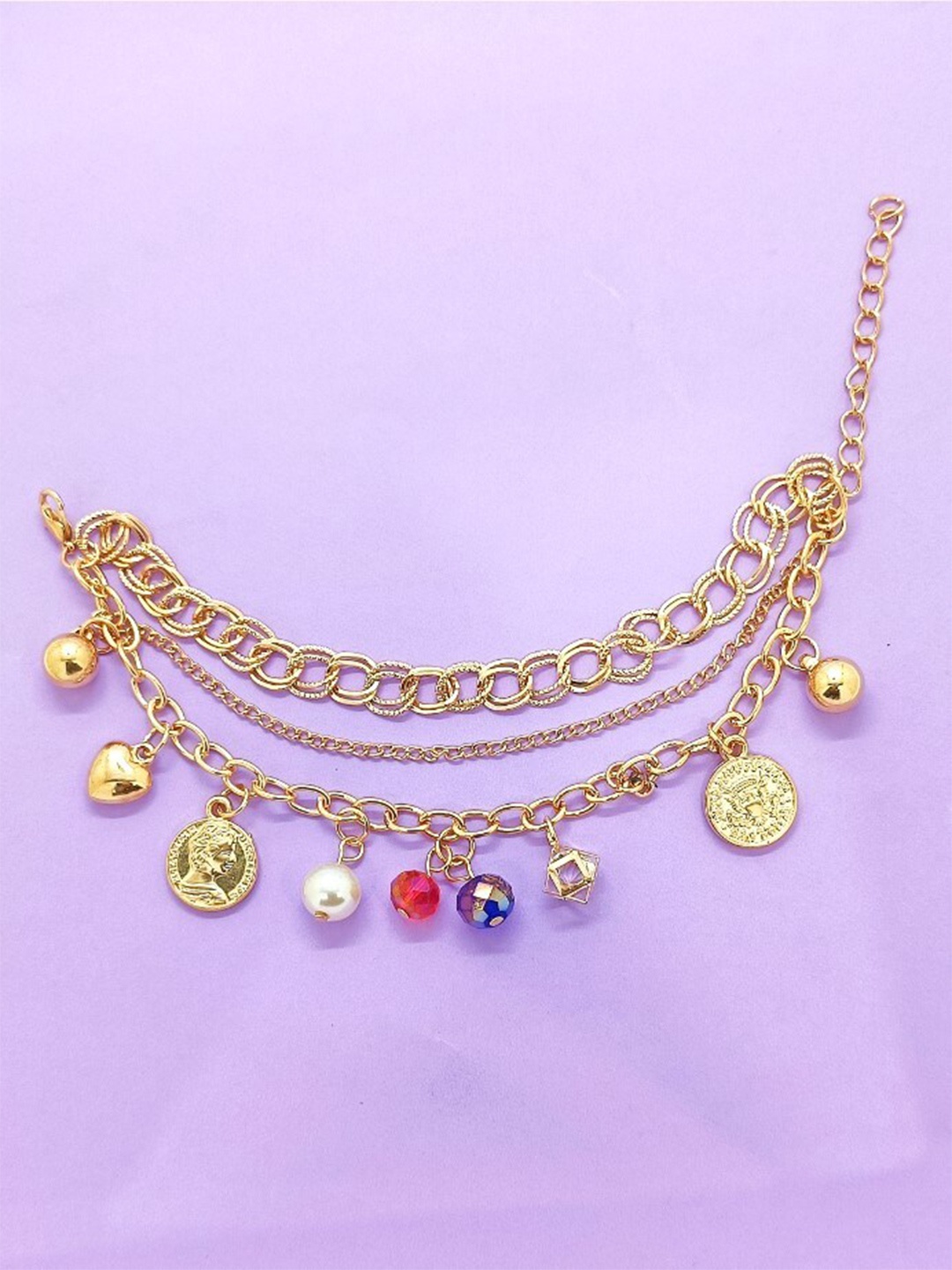 

FEMMIBELLA Gold-Plated Charm Bracelet