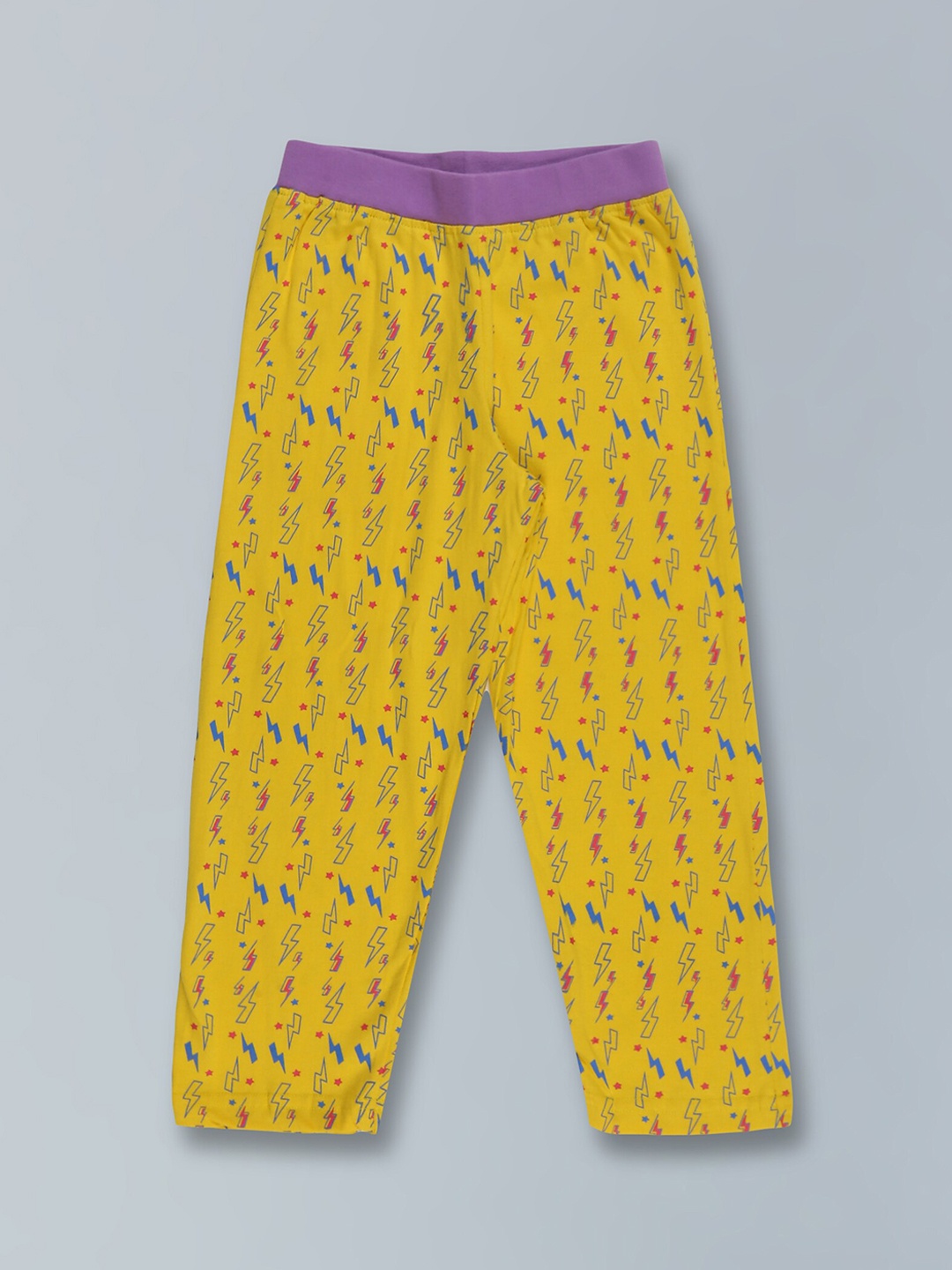 

KiddoPanti Girls Printed Cotton Lounge Pants, Yellow