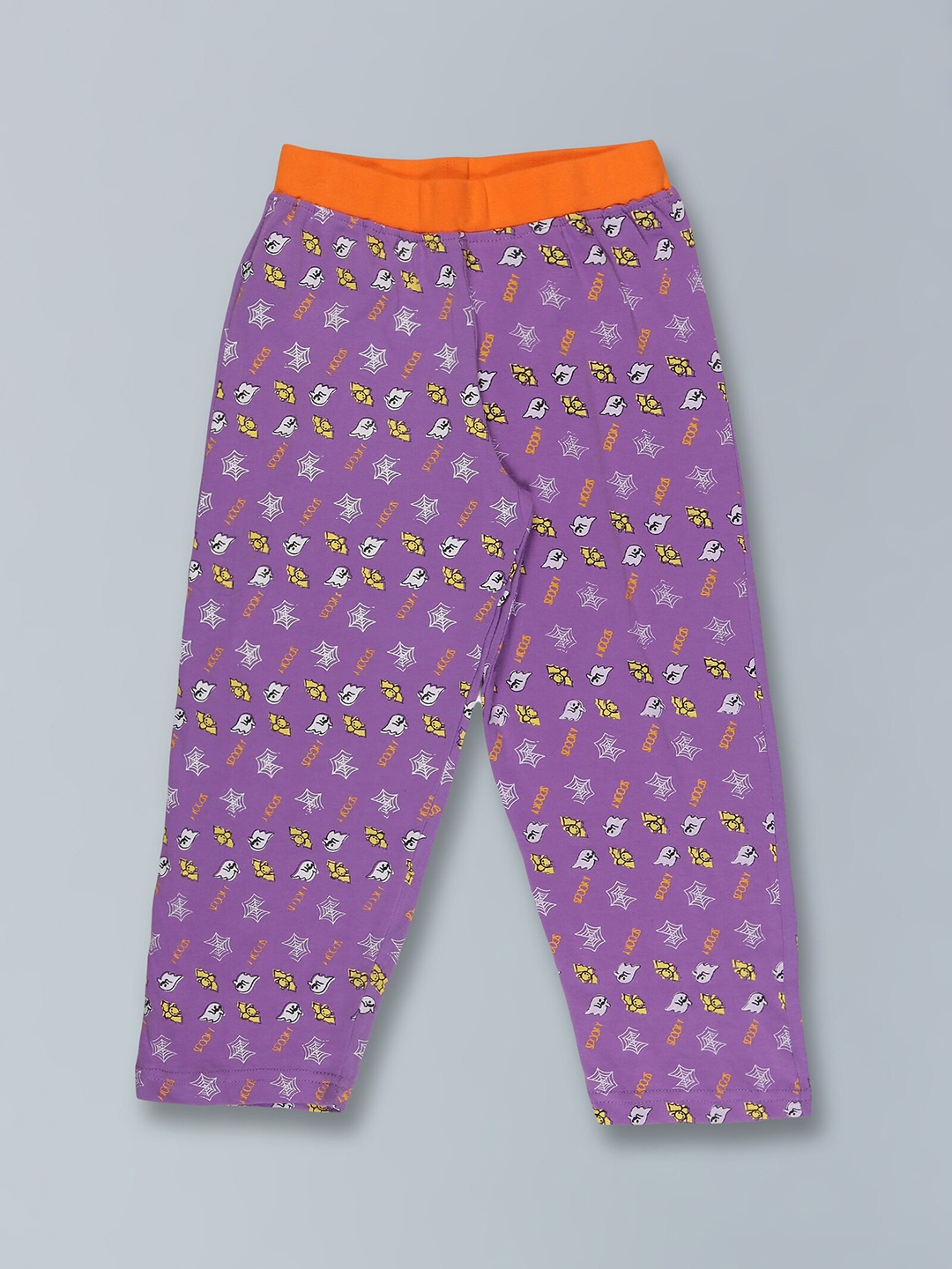 

KiddoPanti Girls Printed Cotton Lounge Pants, Purple
