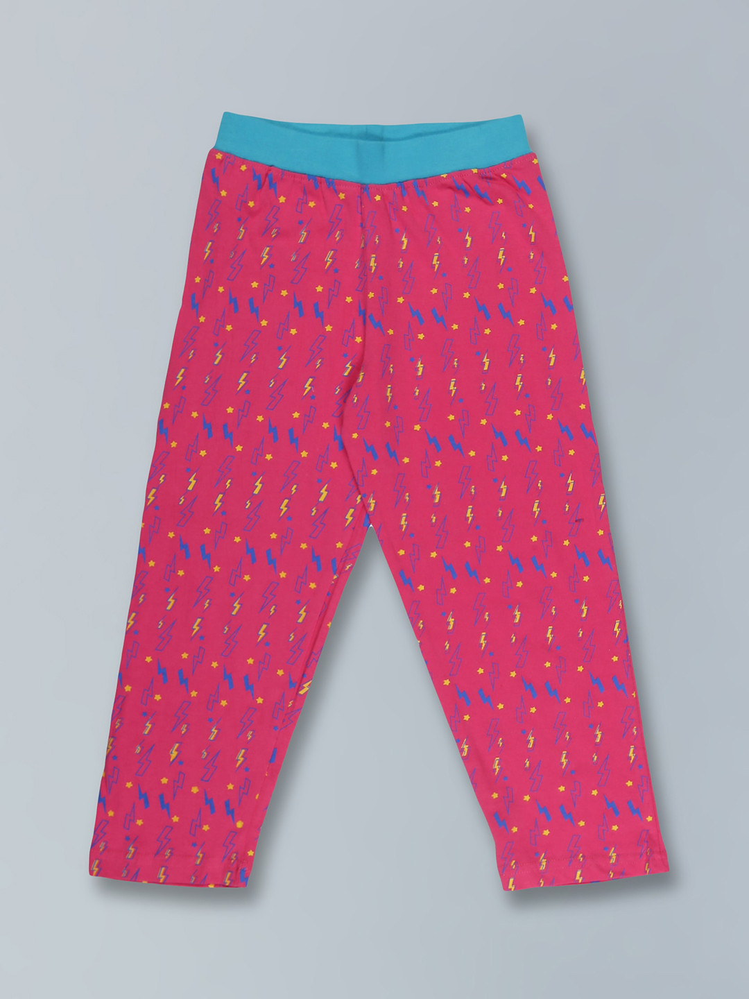 

KiddoPanti Girls Printed Cotton Lounge Pants, Pink