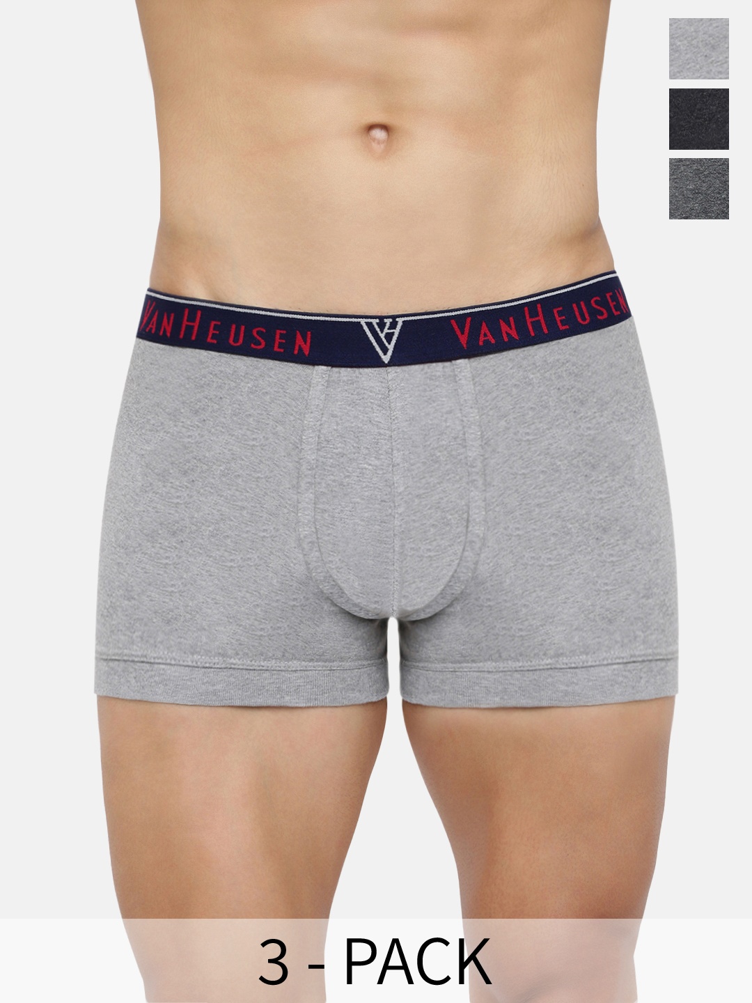 

Van Heusen Pack Of 3 Pure Cotton Trunks 12540292-1-2113604-1, Grey