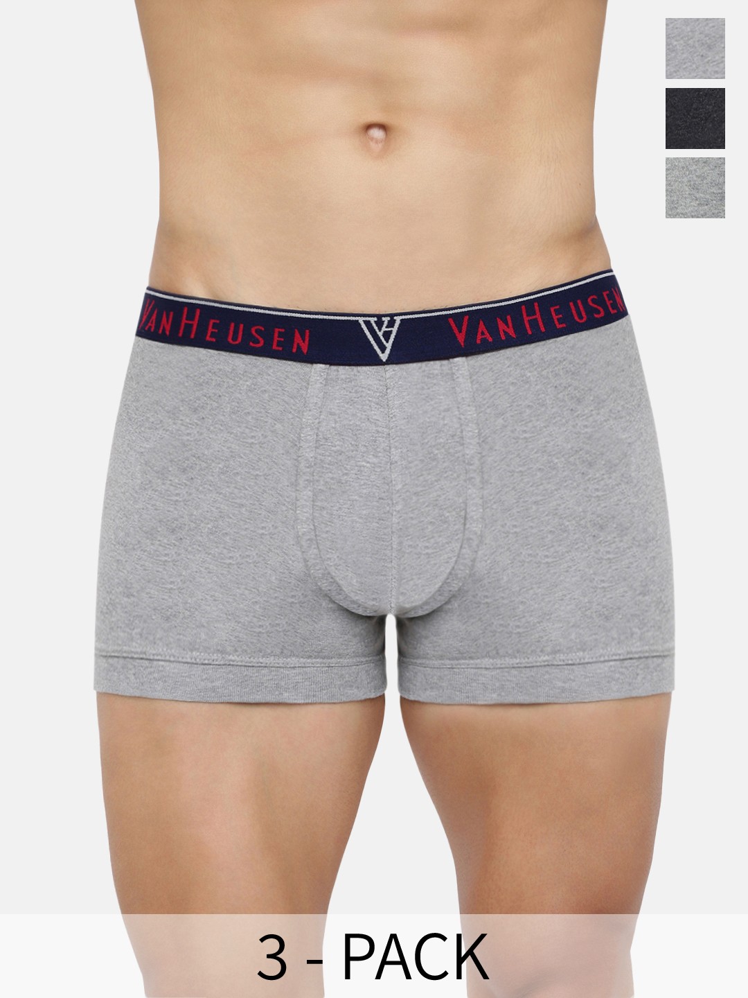 

Van Heusen Pack Of 3 Cotton Trunks 2113604-1-12540350-1, Grey