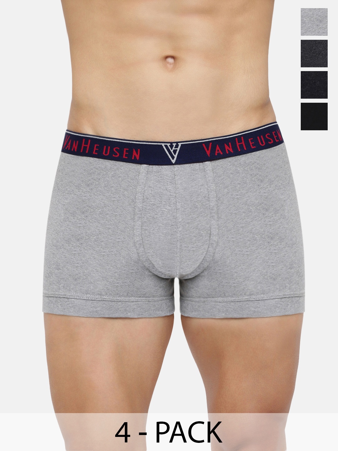 

Van Heusen Pack Of 4 Cotton Trunks 2113605-1-10548248-1, Grey