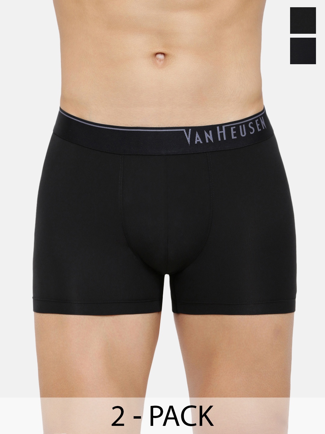 

Van Heusen Pack Of 2 Mid-Rise Trunks 10590916-1-12540360, Black