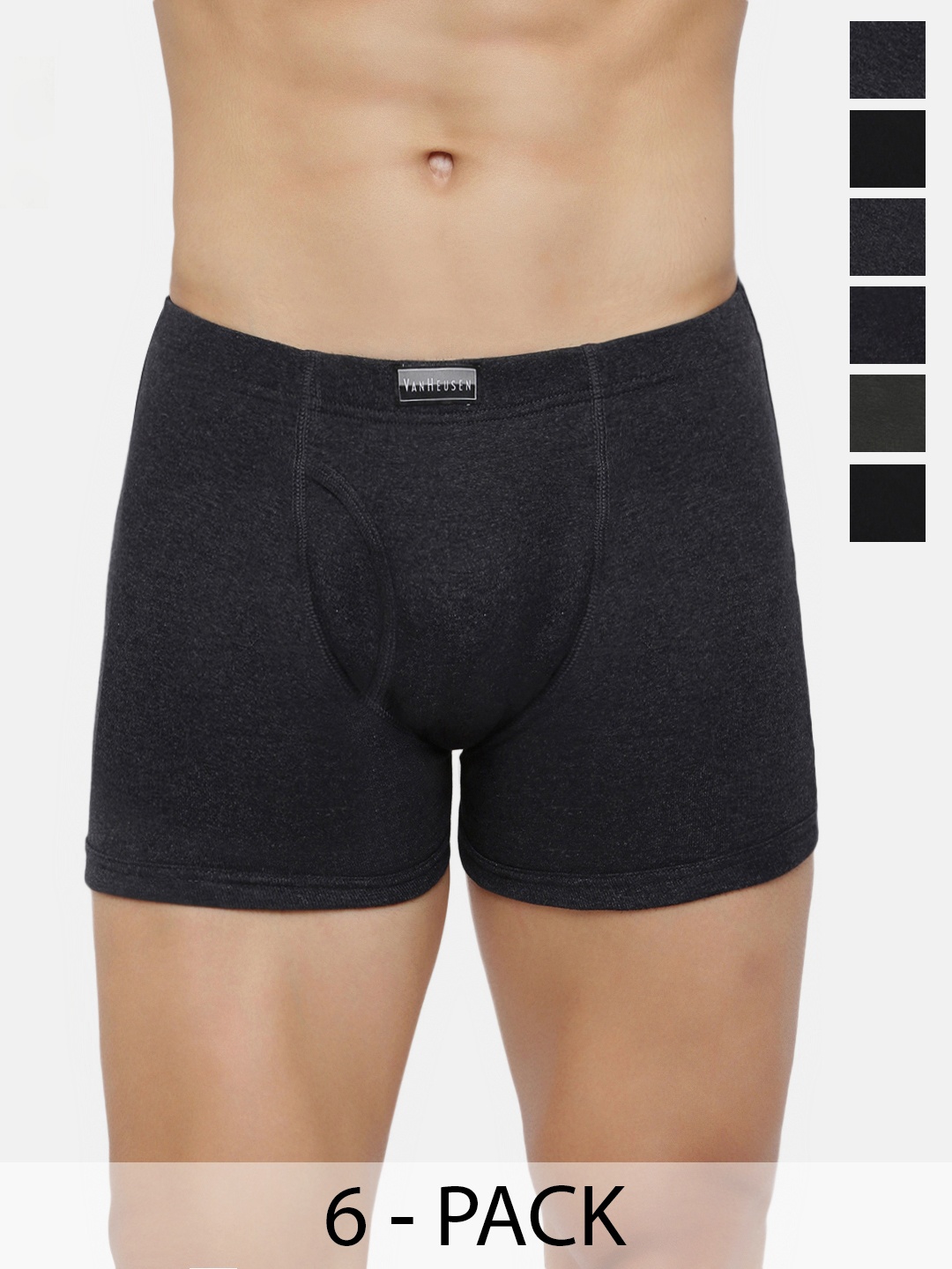 

Van Heusen Pack Of 6 Anti Bacterial Pure Cotton Trunks, Black