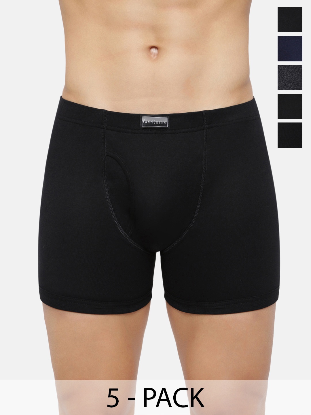 

Van Heusen Pack Of 5 Anti Bacterial Trunks, Black