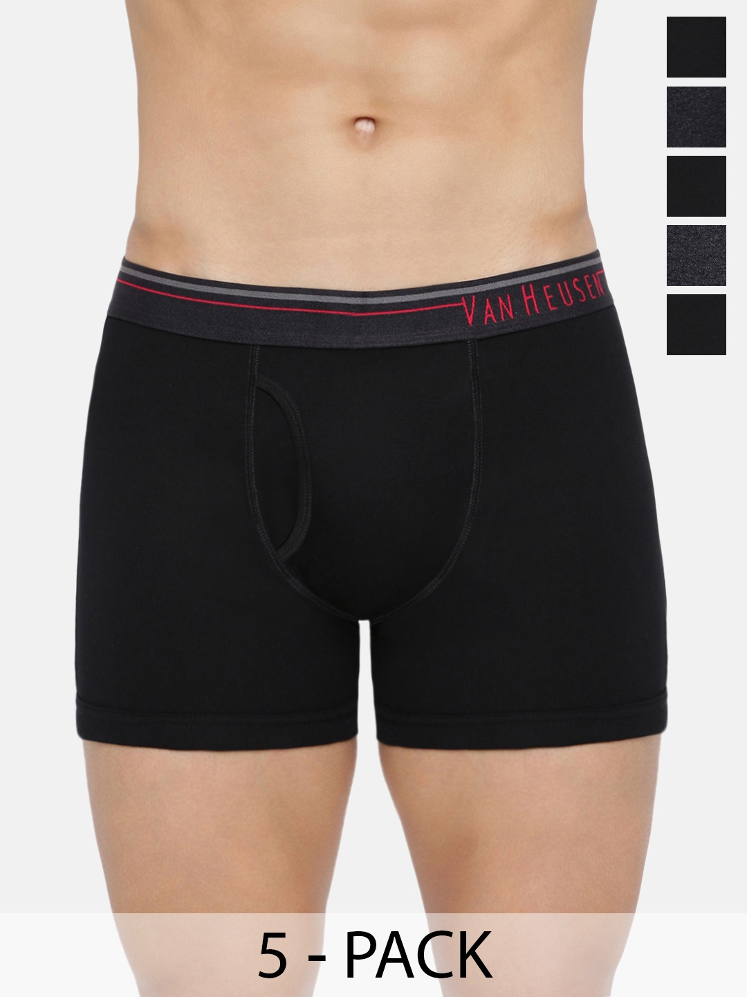 

Van Heusen Pack Of 5 Anti Bacterial Trunks, Black