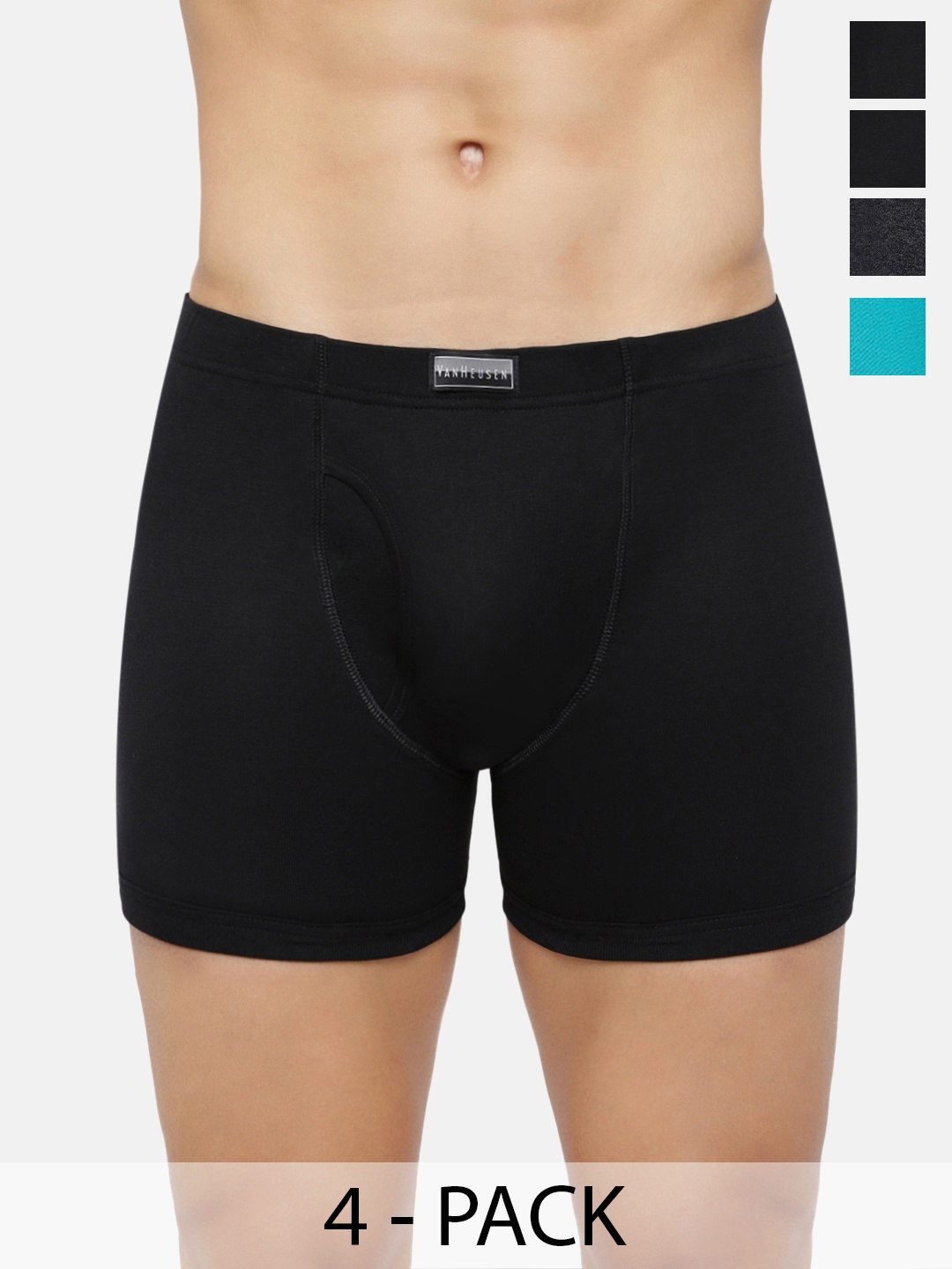 

Van Heusen Pack Of 4 Anti Bacterial Trunks, Black