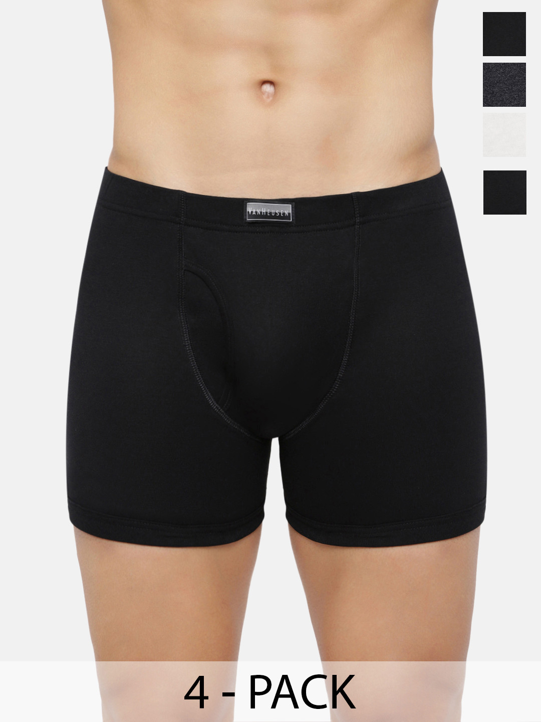 

Van Heusen Pack Of 4 Anti Bacterial Trunks, Black