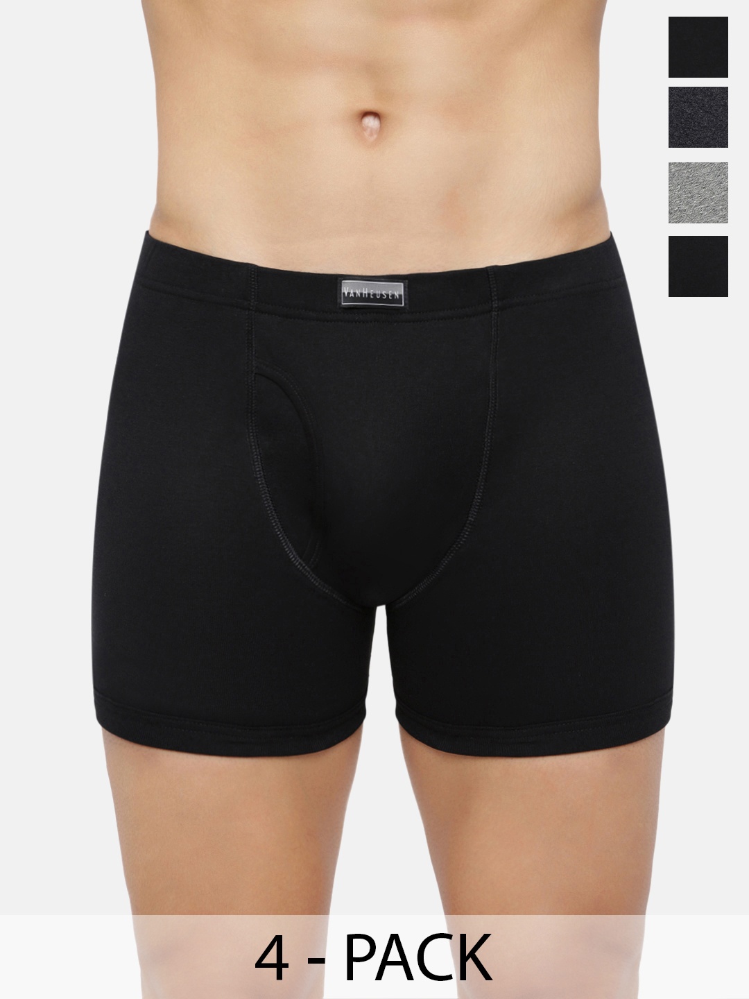 

Van Heusen Pack Of 4 Anti Bacterial Trunks, Black