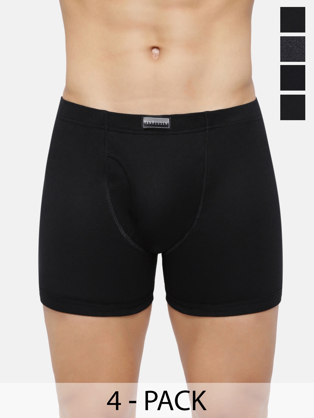 

Van Heusen Pack Of 4 Anti Bacterial Trunks, Black