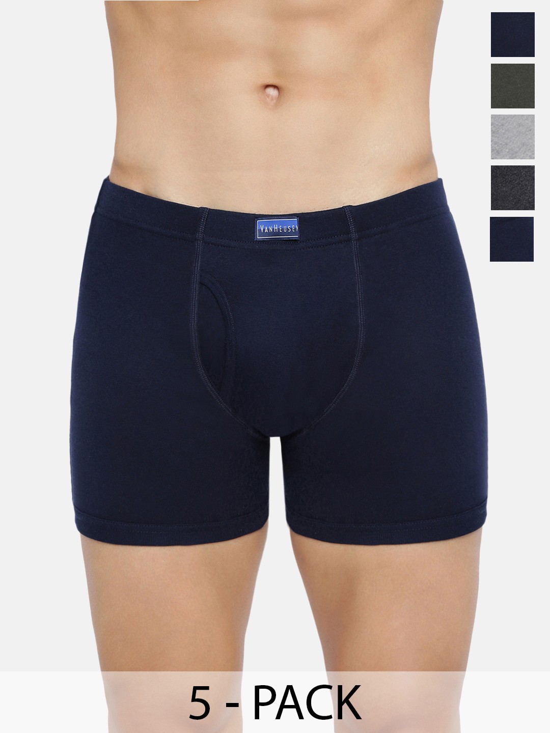 

Van Heusen Pack Of 5 Anti Bacterial Trunks, Navy blue