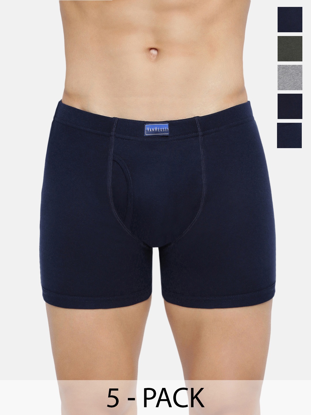 

Van Heusen Pack Of 5 Anti Bacterial Trunks, Navy blue