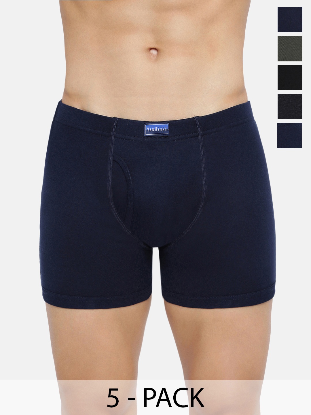 

Van Heusen Pack Of 5 Anti Bacterial Trunks, Navy blue