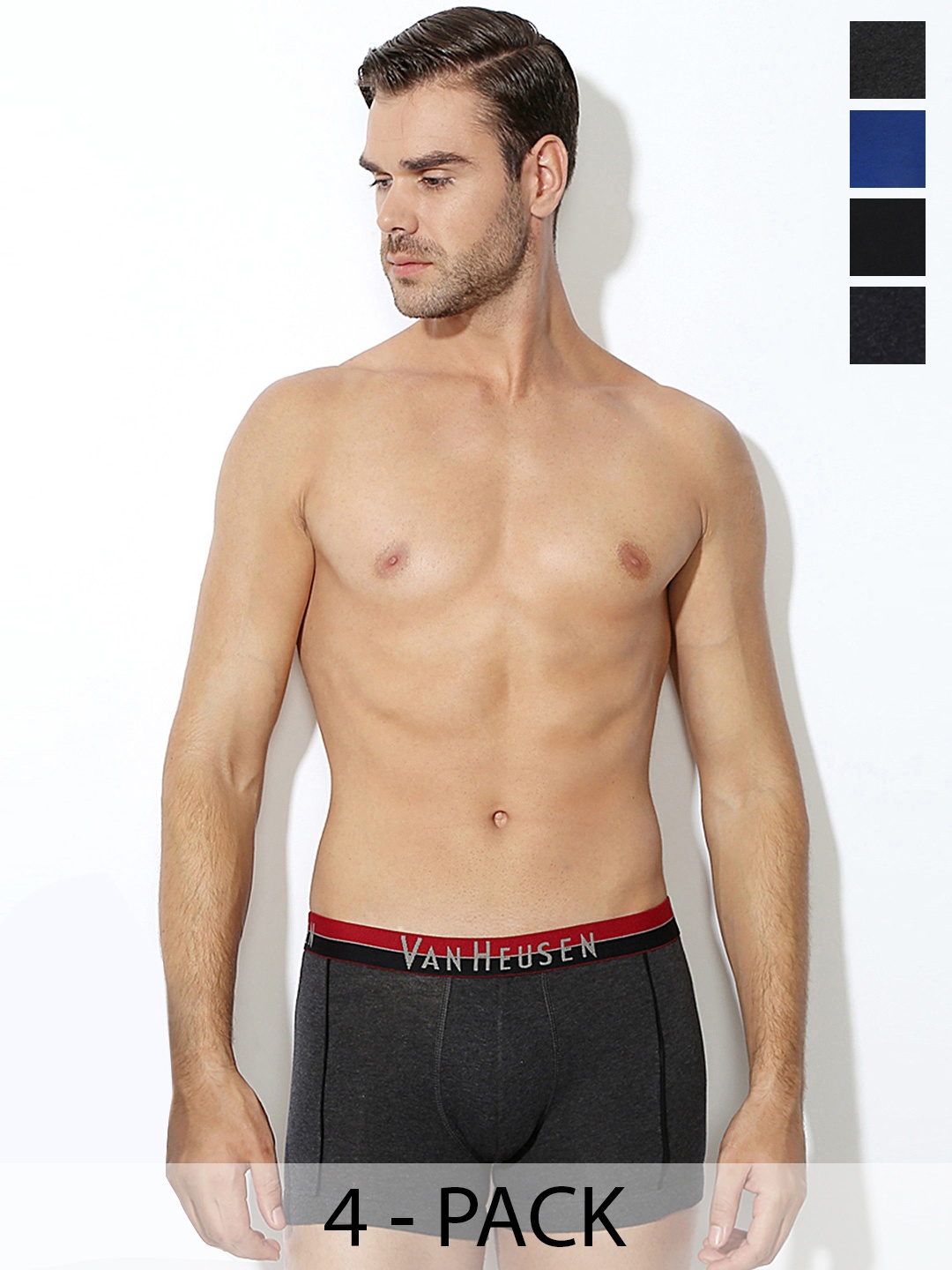 

Van Heusen Pack Of 4 Anti Bacterial Trunks, Blue
