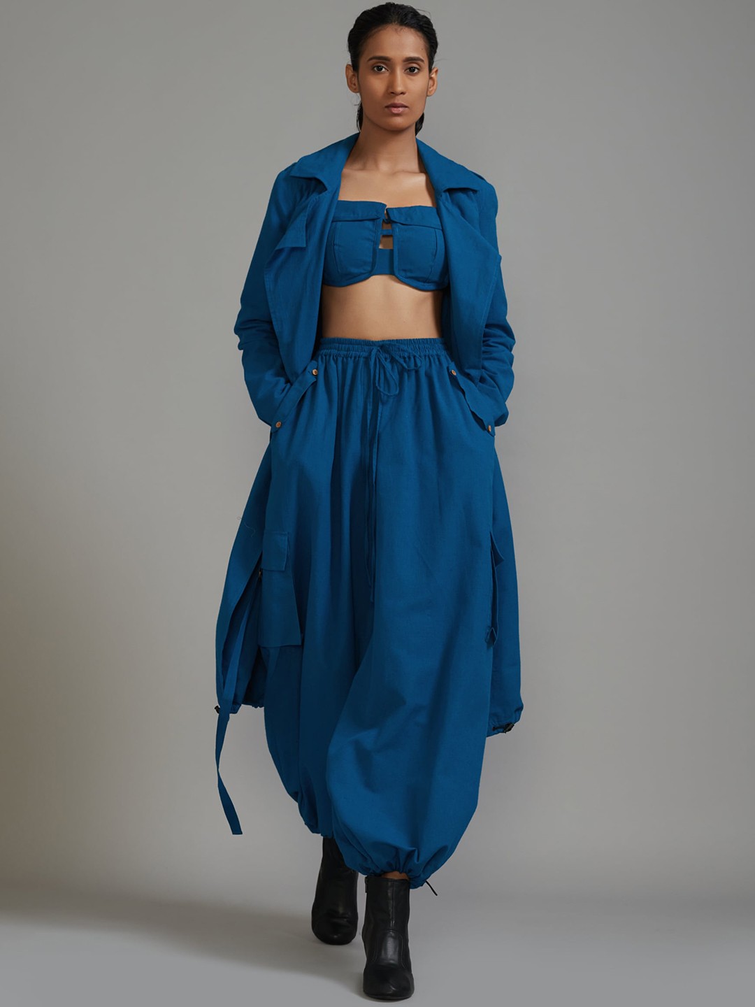 

MATI Longline Open Front Jacket, Blue