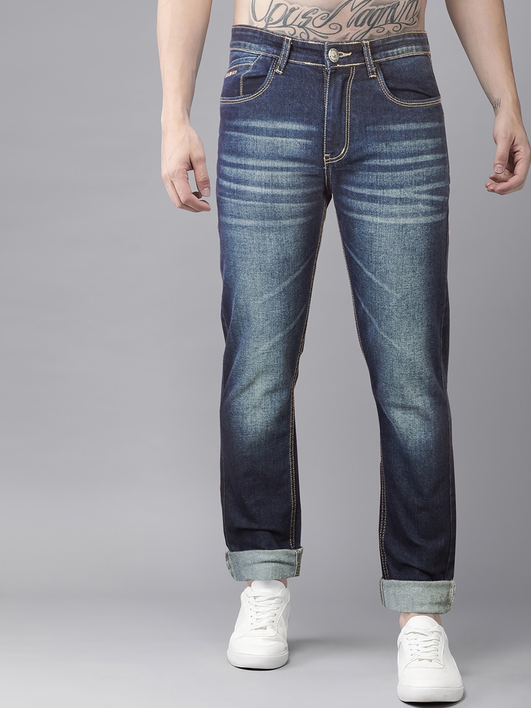 

Jb Just BLACK Men Urban Slim Fit Heavy Fade Stretchable Jeans, Blue