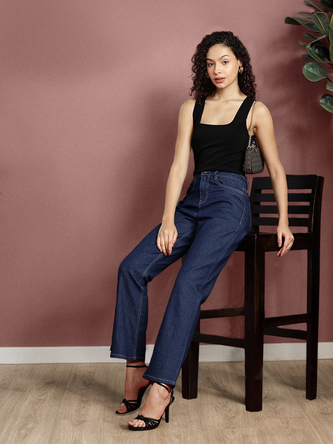 

all about you Women Straight Fit High-Rise Stretchable Jeans, Blue