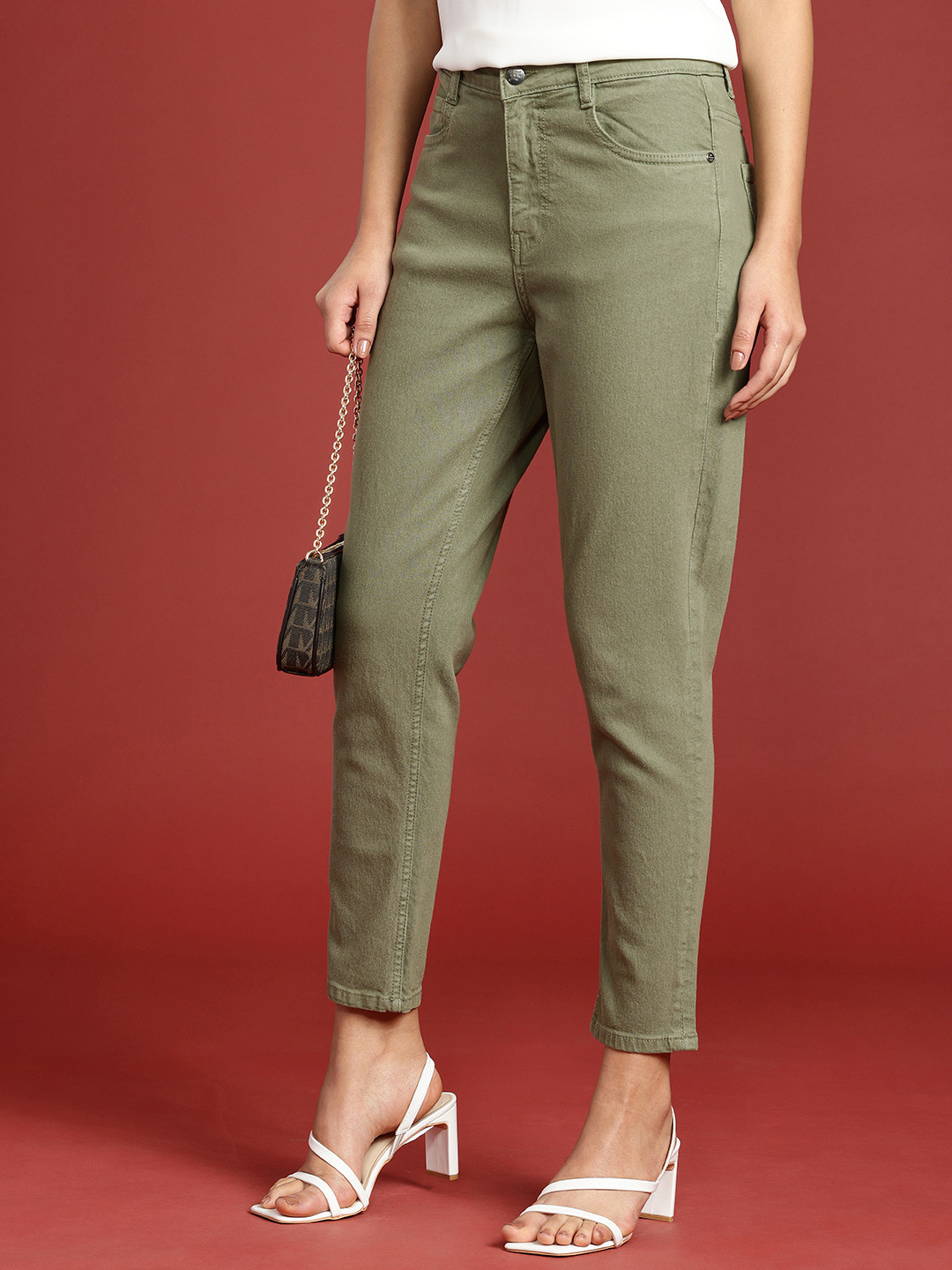 

all about you Women Mom Fit High-Rise Stretchable Jeans, Green