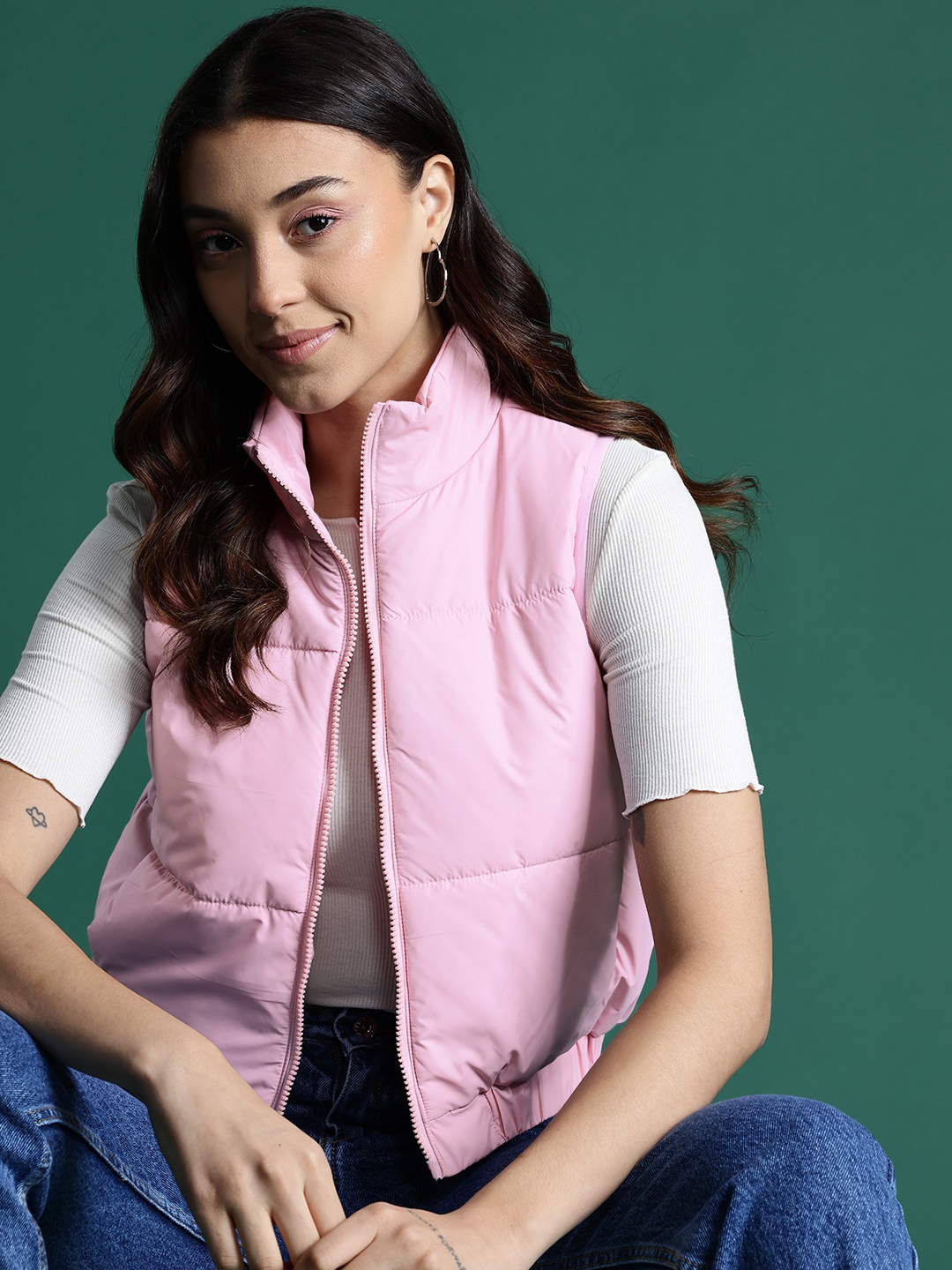 

DressBerry Cropped Padded Jacket, Pink