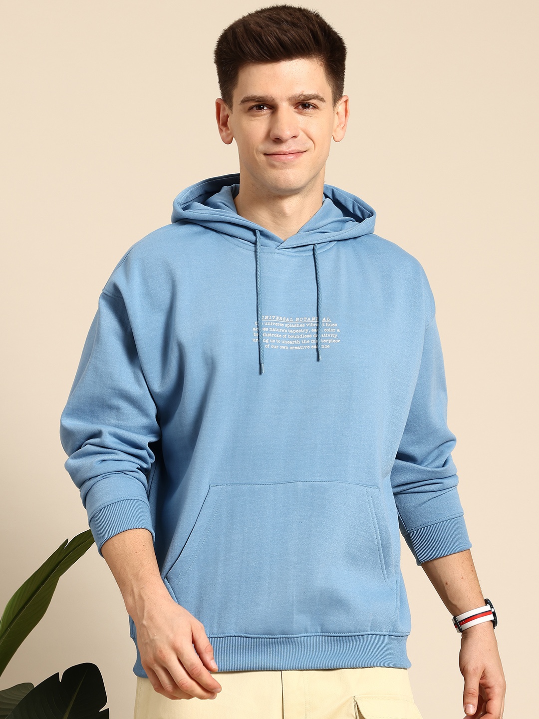 

Mast & Harbour Floral Print Hooded Sweatshirt, Blue