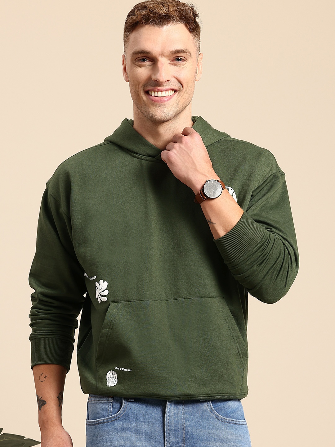 

Mast & Harbour Hooded Sweatshirt, Olive