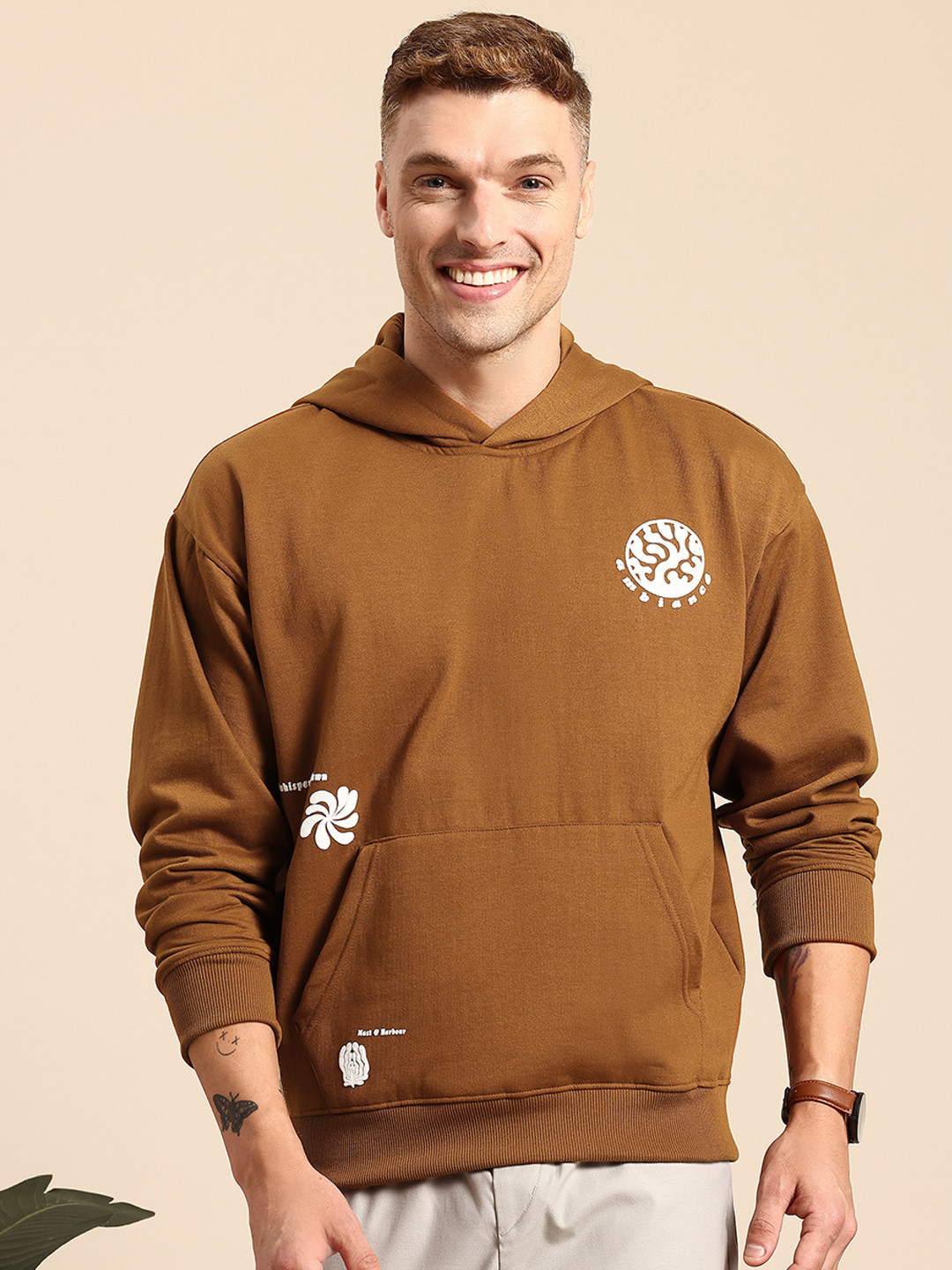 

Mast & Harbour Hooded Sweatshirt, Brown