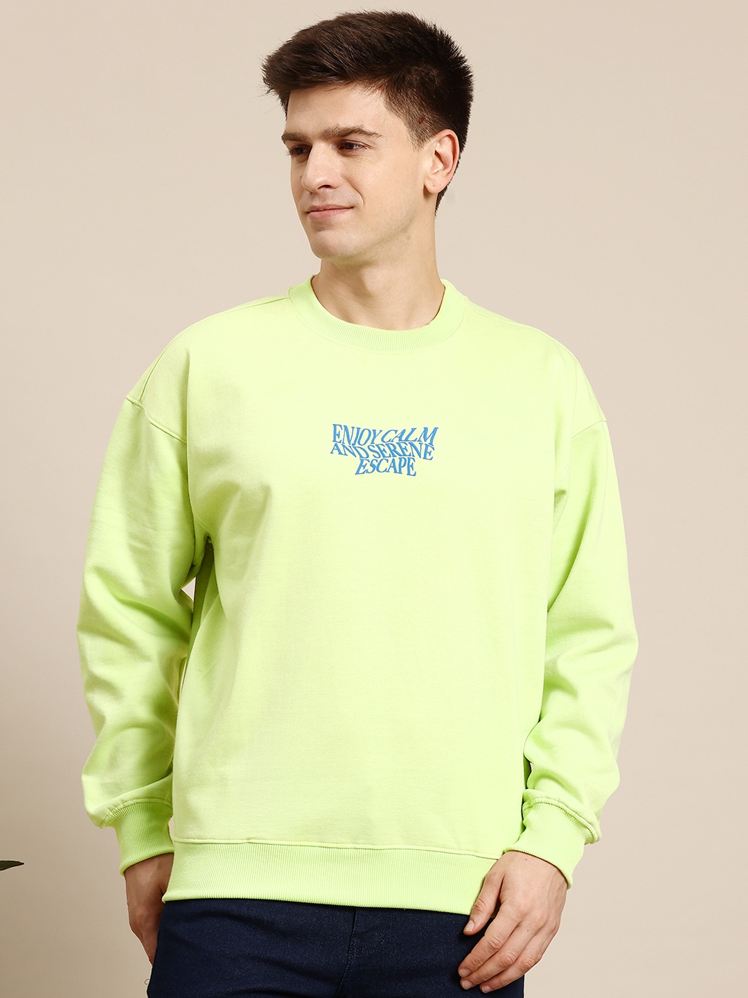 

Mast & Harbour Printed Sweatshirt, Lime green