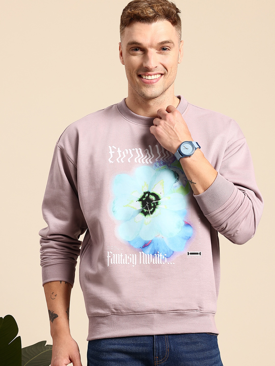 

Mast & Harbour Graphic Printed Sweatshirt, Mauve