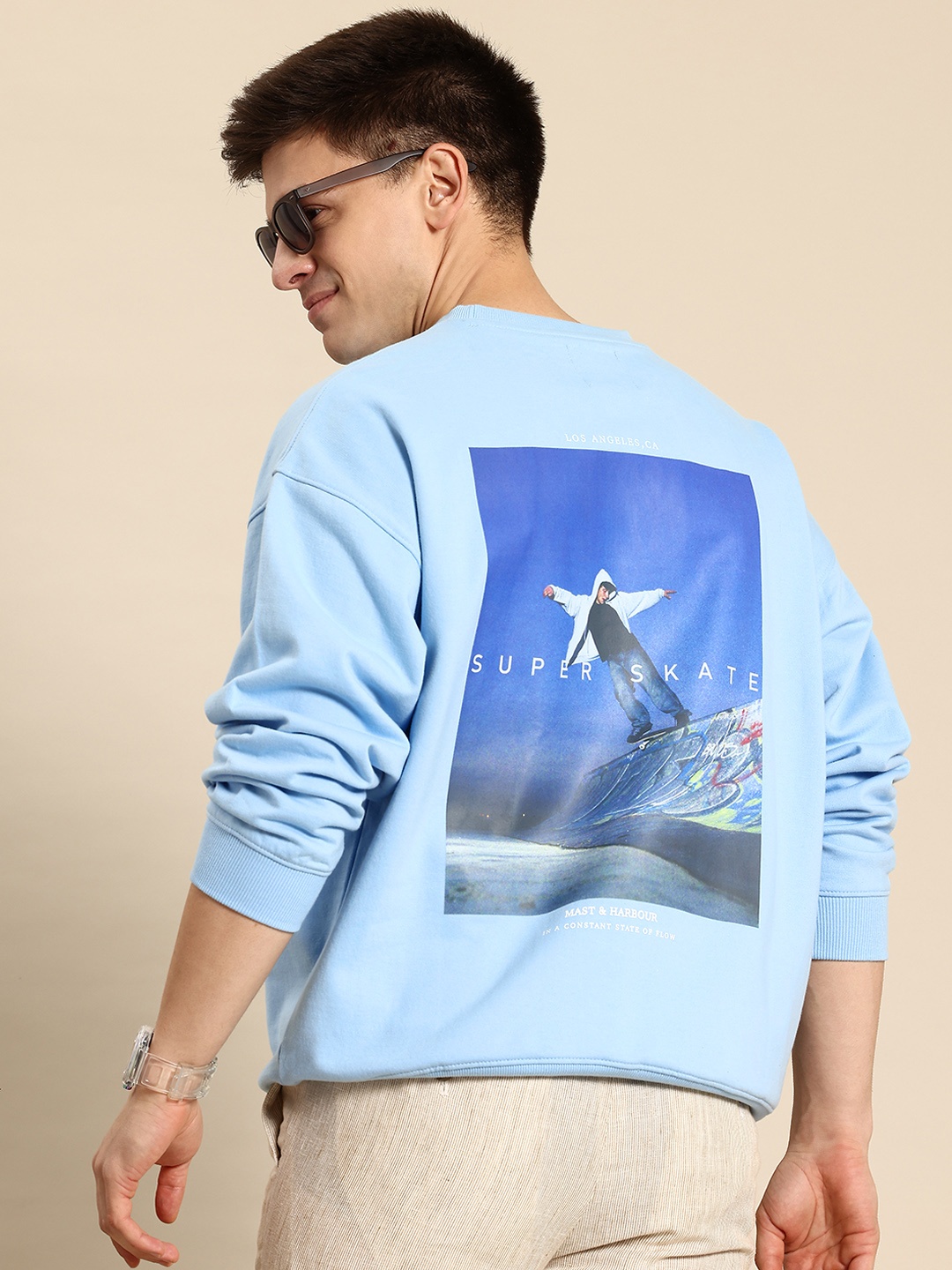 

Mast & Harbour Printed Sweatshirt, Blue