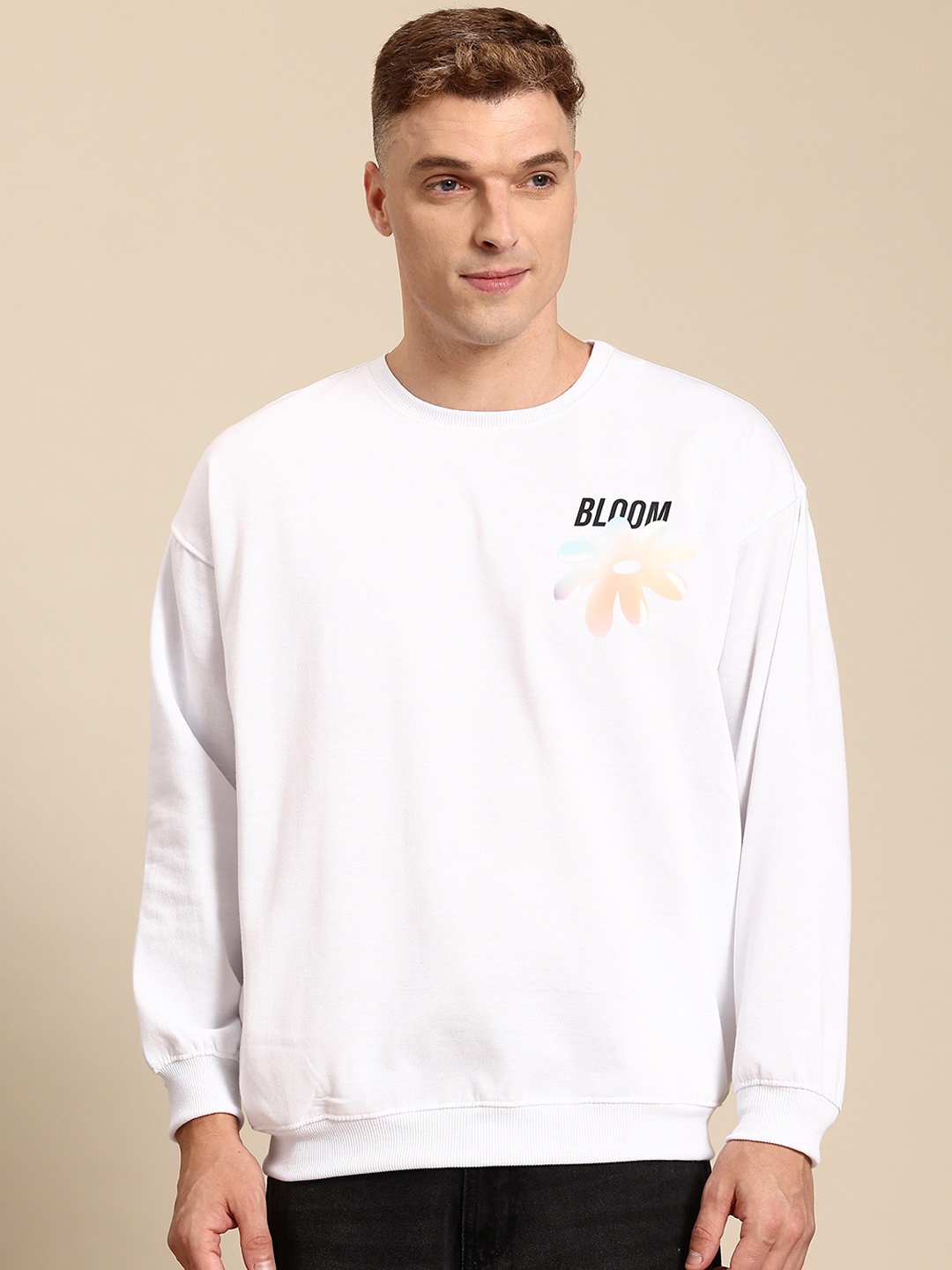 

Mast & Harbour Printed Relaxed Sweatshirt, White