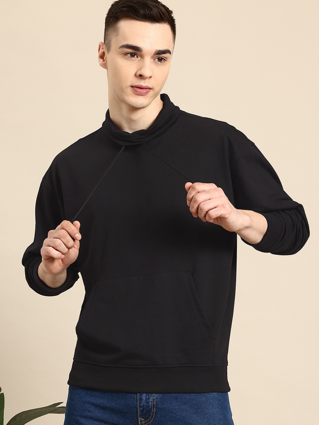 

Mast & Harbour Mock Collar Sweatshirt, Black