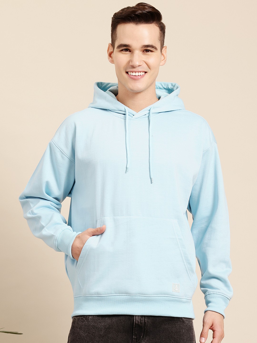 

Mast & Harbour Men Hooded Sweatshirt, Blue