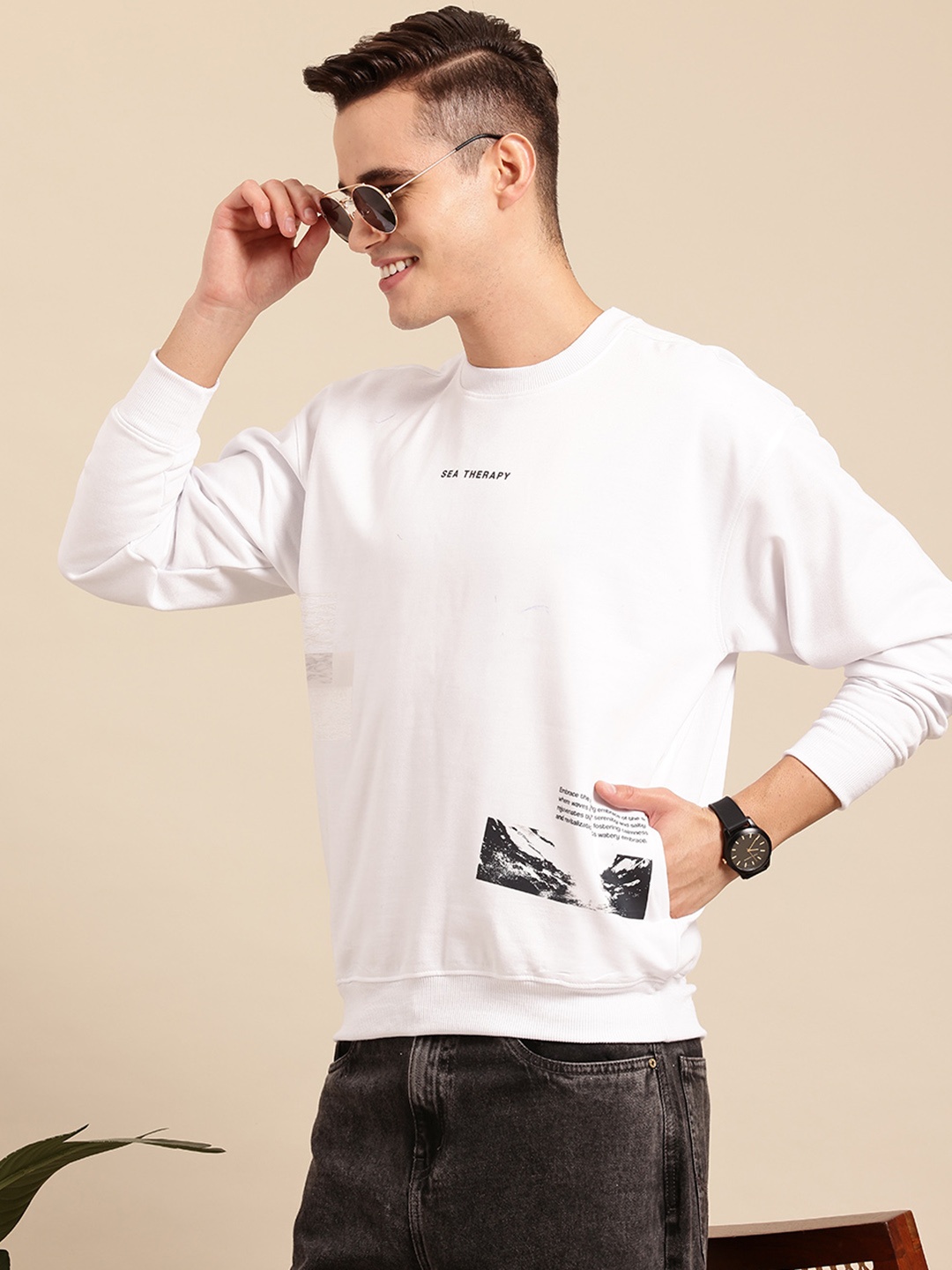 

Mast & Harbour Men Sweatshirt, White