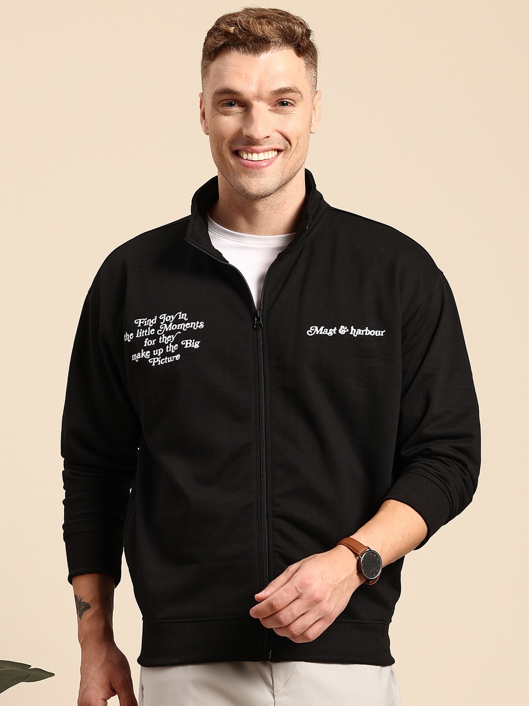 

Mast & Harbour Typography Printed Sweatshirt, Black