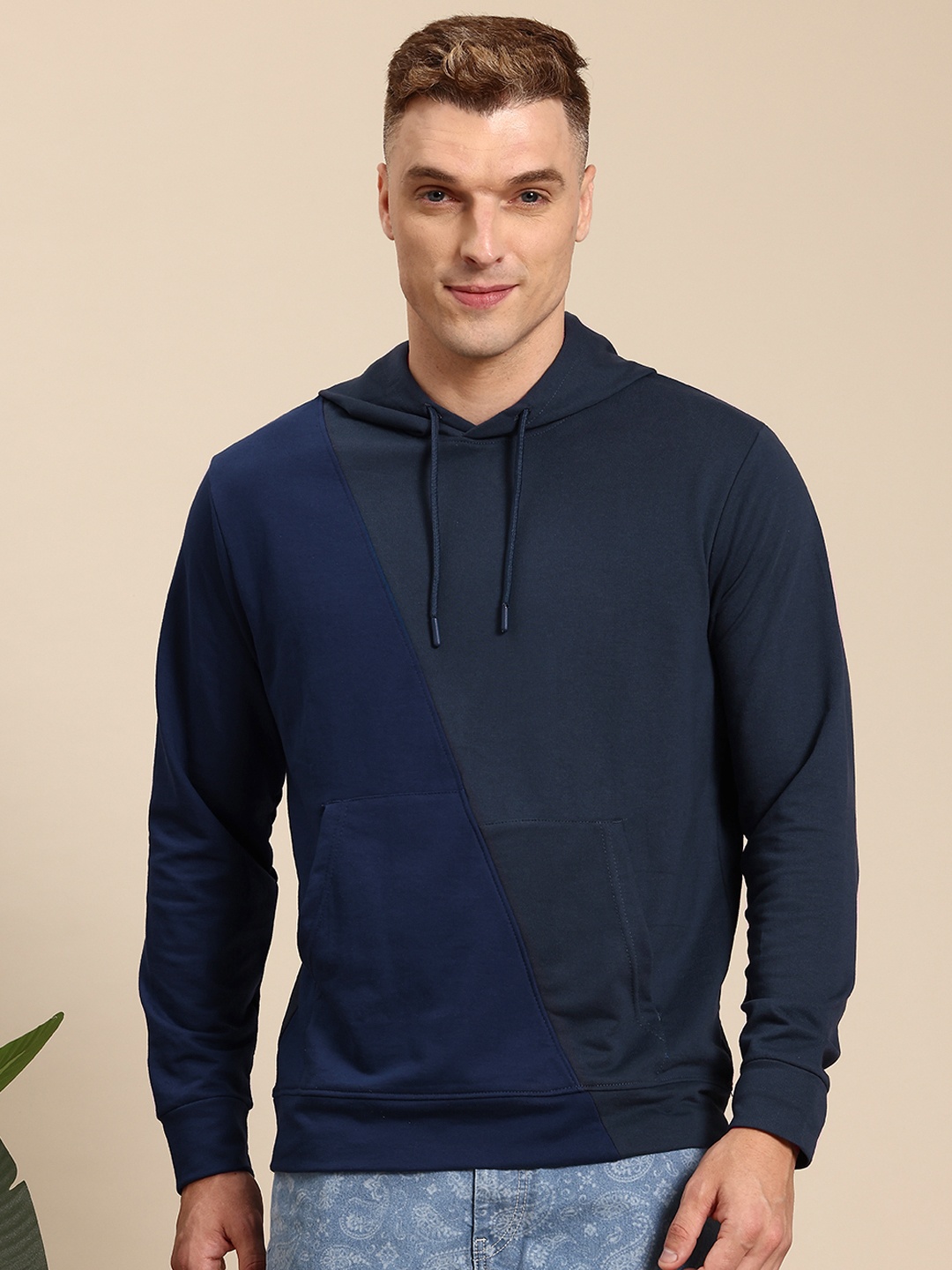 

Mast & Harbour Colourblocked Hooded Sweatshirt, Charcoal