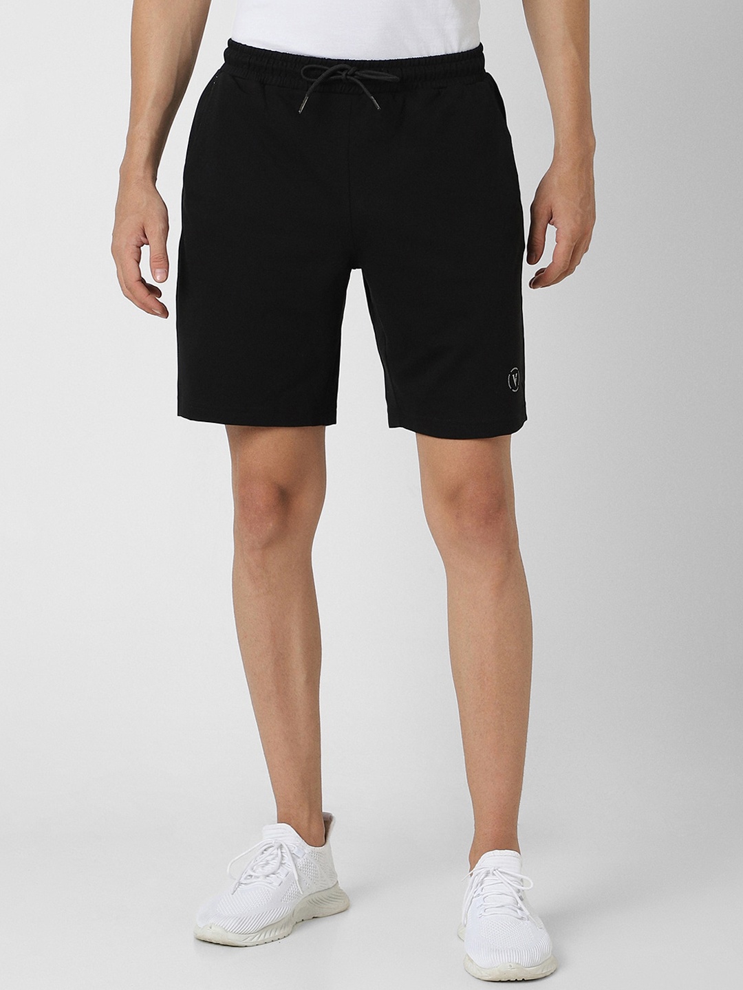

Van Heusen Men Mid-Rise Pure Cotton Sports Shorts, Black