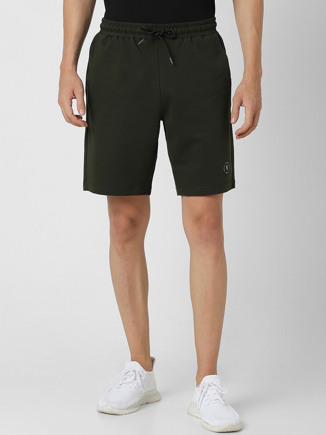 

Van Heusen Men Mid-Rise Pure Cotton Sports Shorts, Olive