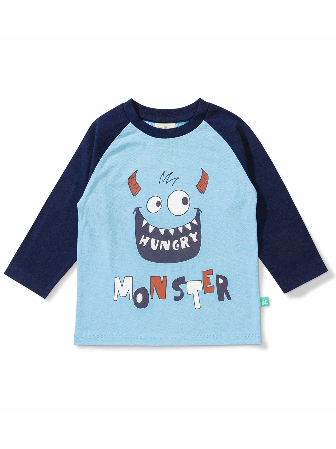 

JusCubs Boys Typography Printed Raglan Sleeves Cotton Casual T-shirt, Blue