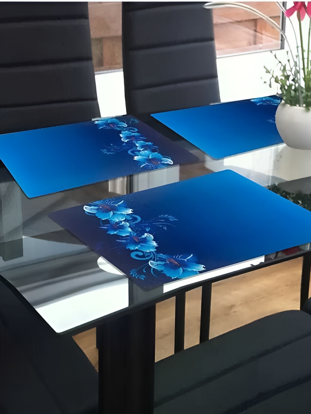 

REVEXO Blue 6 Pieces Printed Rectangular Table Placemats