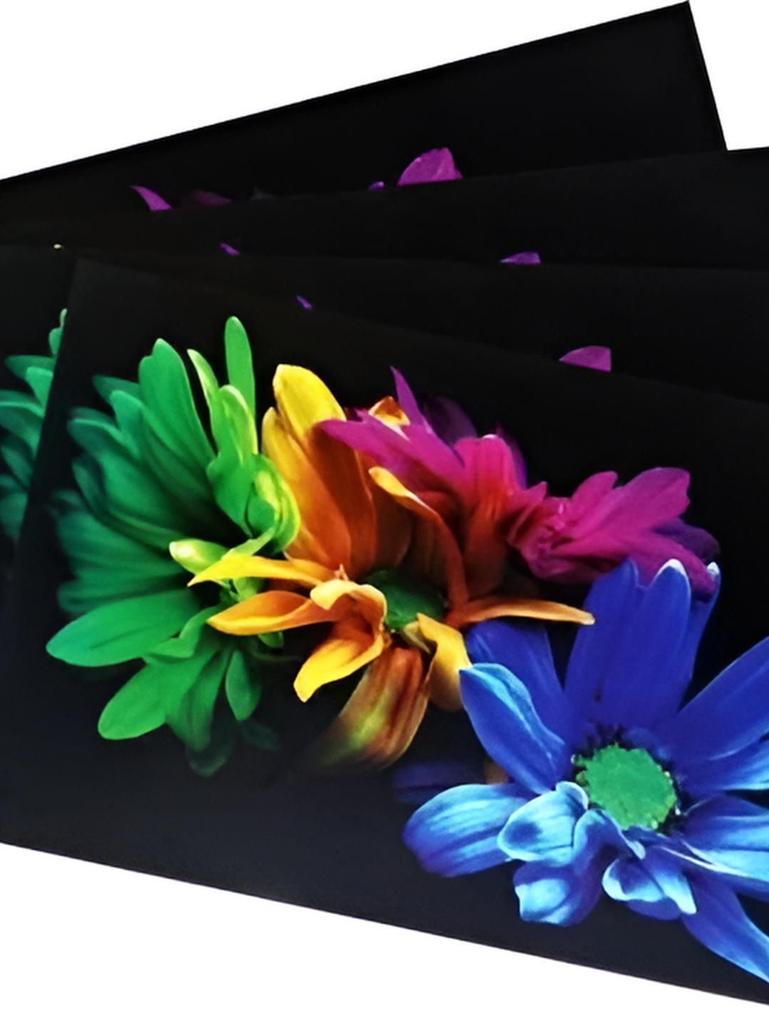 

REVEXO Black & Blue 4 Pieces Printed Rectangular Table Placemats
