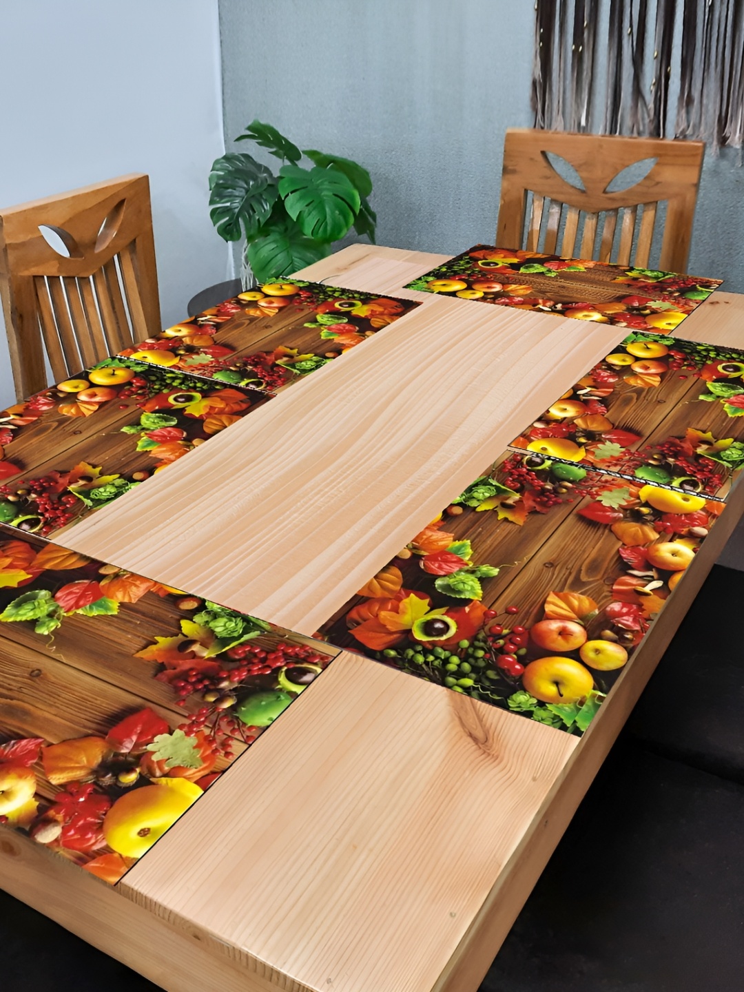 

REVEXO Green & Brown 6 Pieces Printed Table Placemats