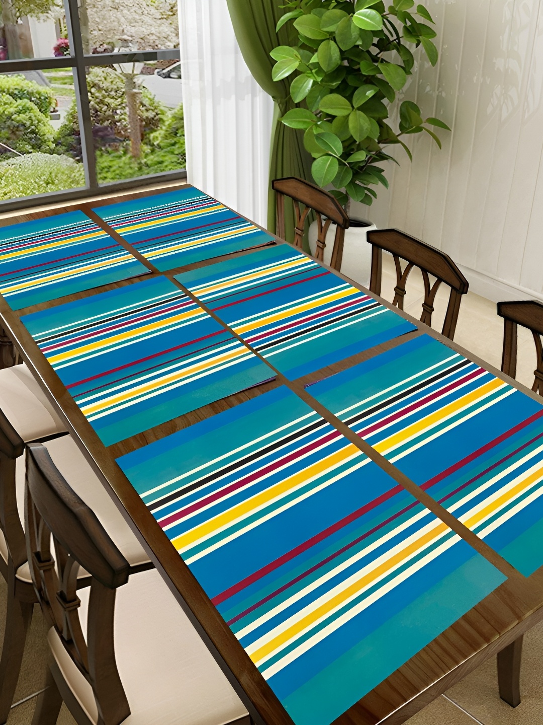 

REVEXO Blue 6 Pieces Printed Table Placemats