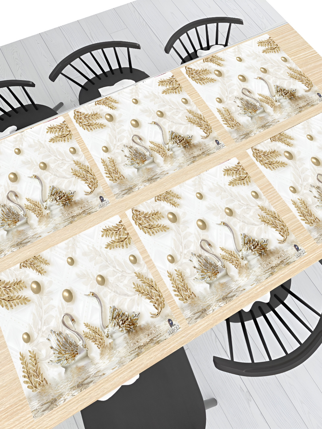 

REVEXO White 6 Pieces Printed Table Placemats