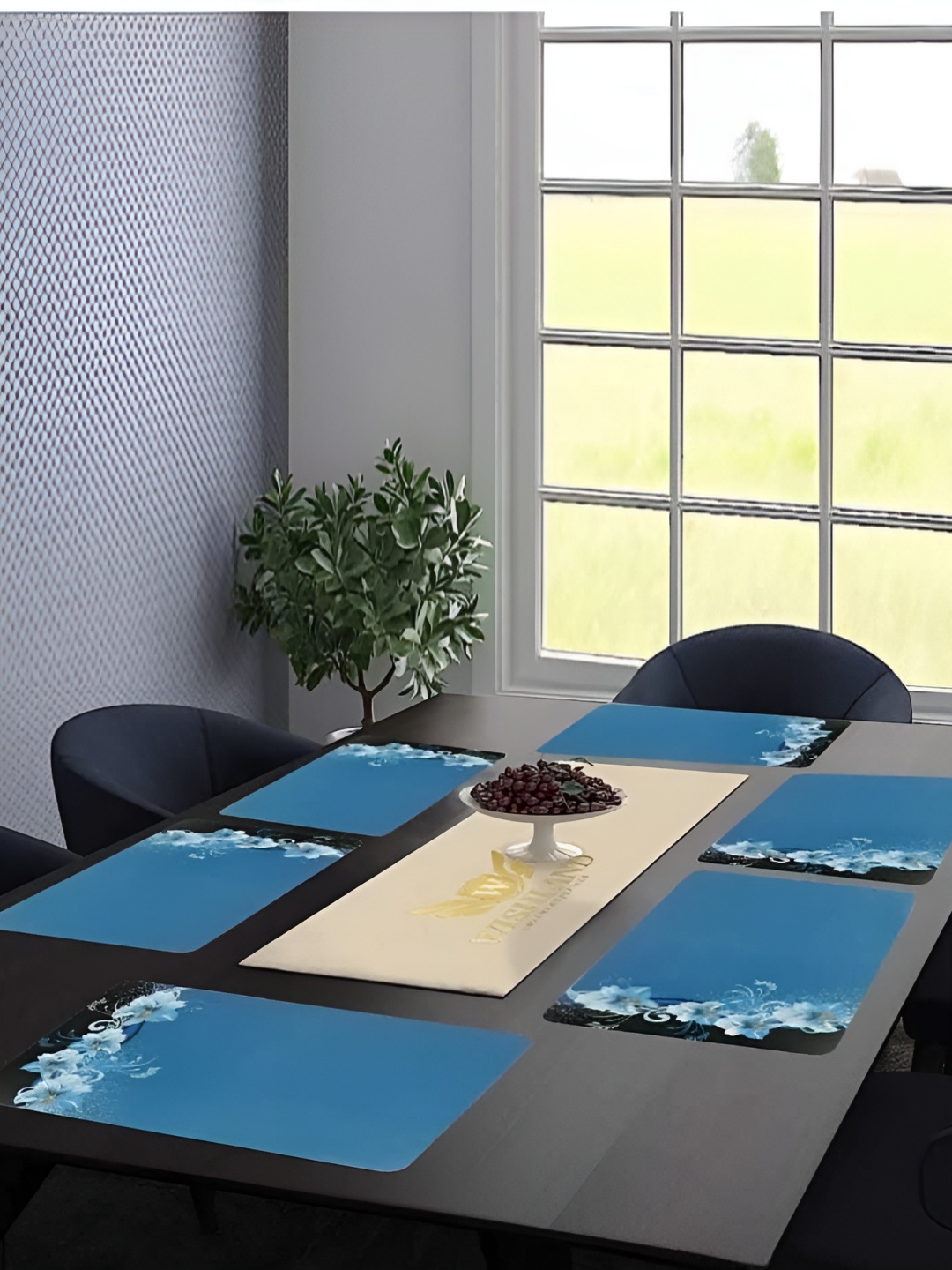 

REVEXO Blue 6 Pieces Printed Table Placemats