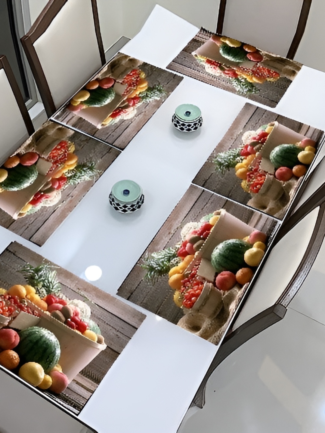 

REVEXO Brown 6 Pieces Printed Table Placemats
