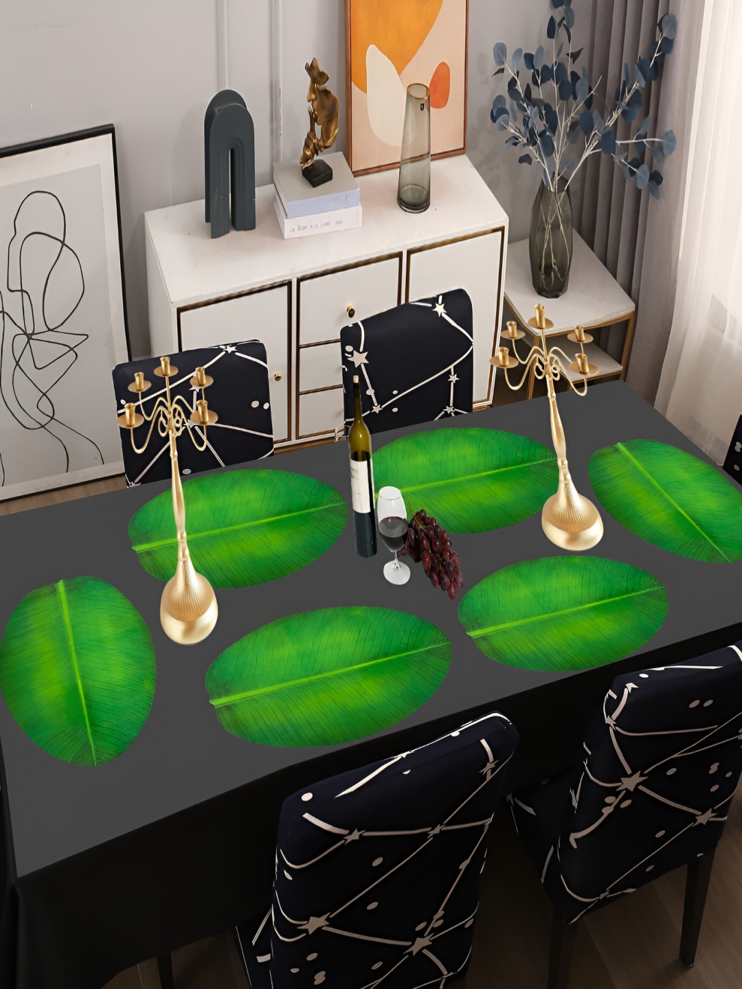 

REVEXO Green 6 Pieces Printed Table Placemats