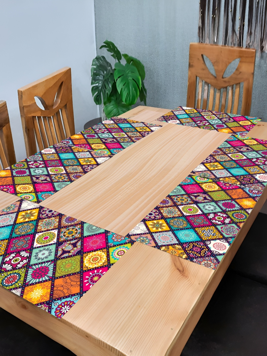

REVEXO Blue & Pink 6 pieces Printed Anti-Slip Table Placemats