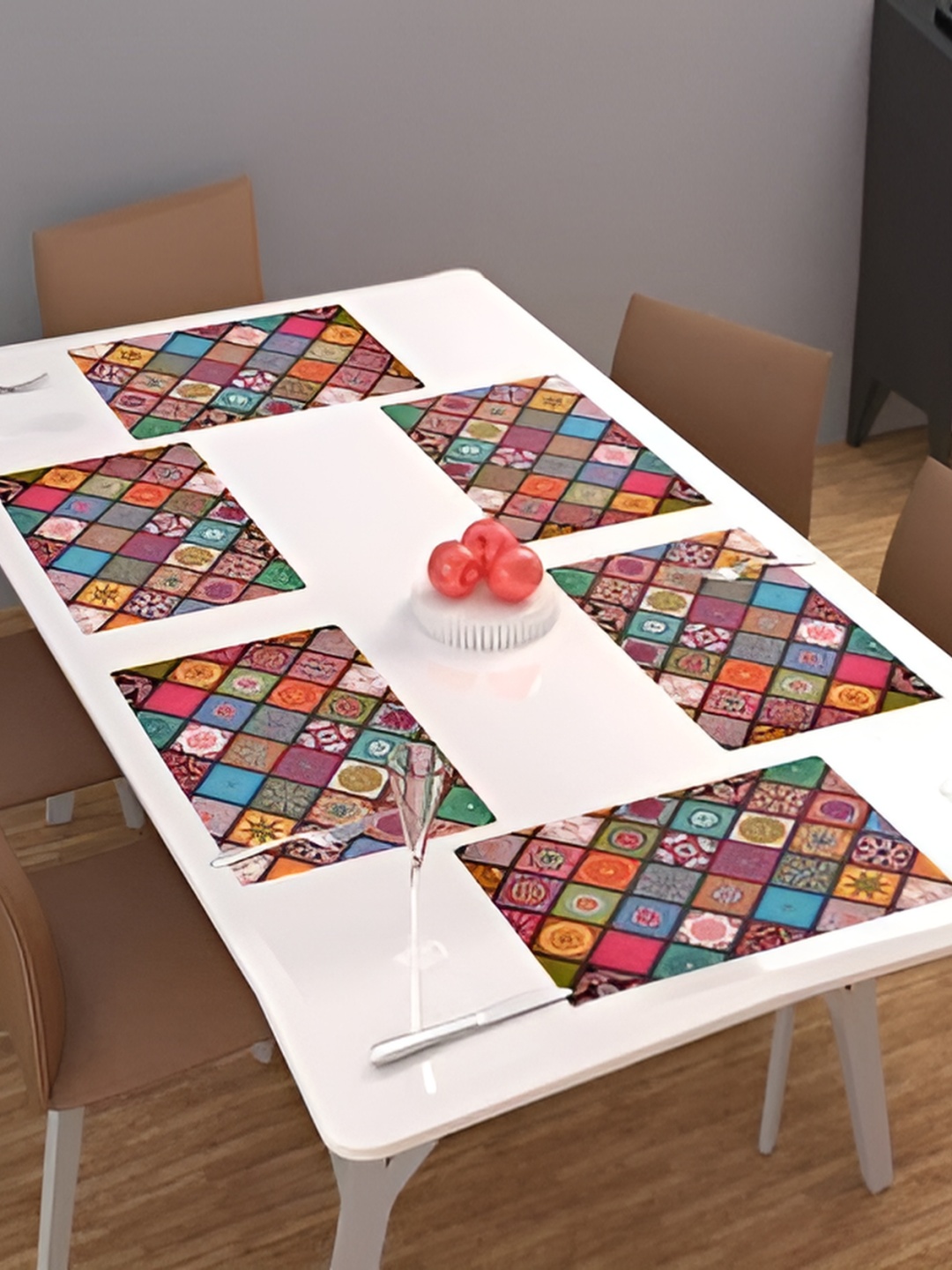 

REVEXO Blue & Pink 6-pcs Printed Anti-Slip Table Placemats